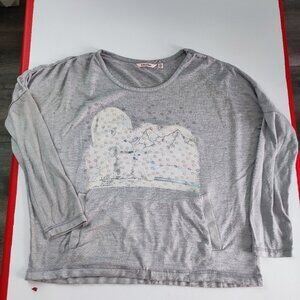 la Vie en Rose polar bears pullover women's size S grey with graphic design
